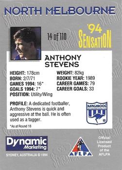 1994 AFL Sensation #14 Anthony Stevens Back